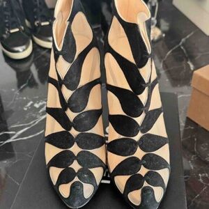 Christian Louboutin Black and Cream Heels